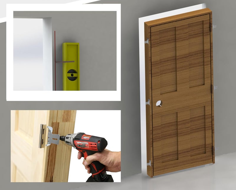 door install kit Door Install Clip™ | 1 Complete Door Hanging Kit | Quick & EZ Door Installation | Patented Bracket - Image 4